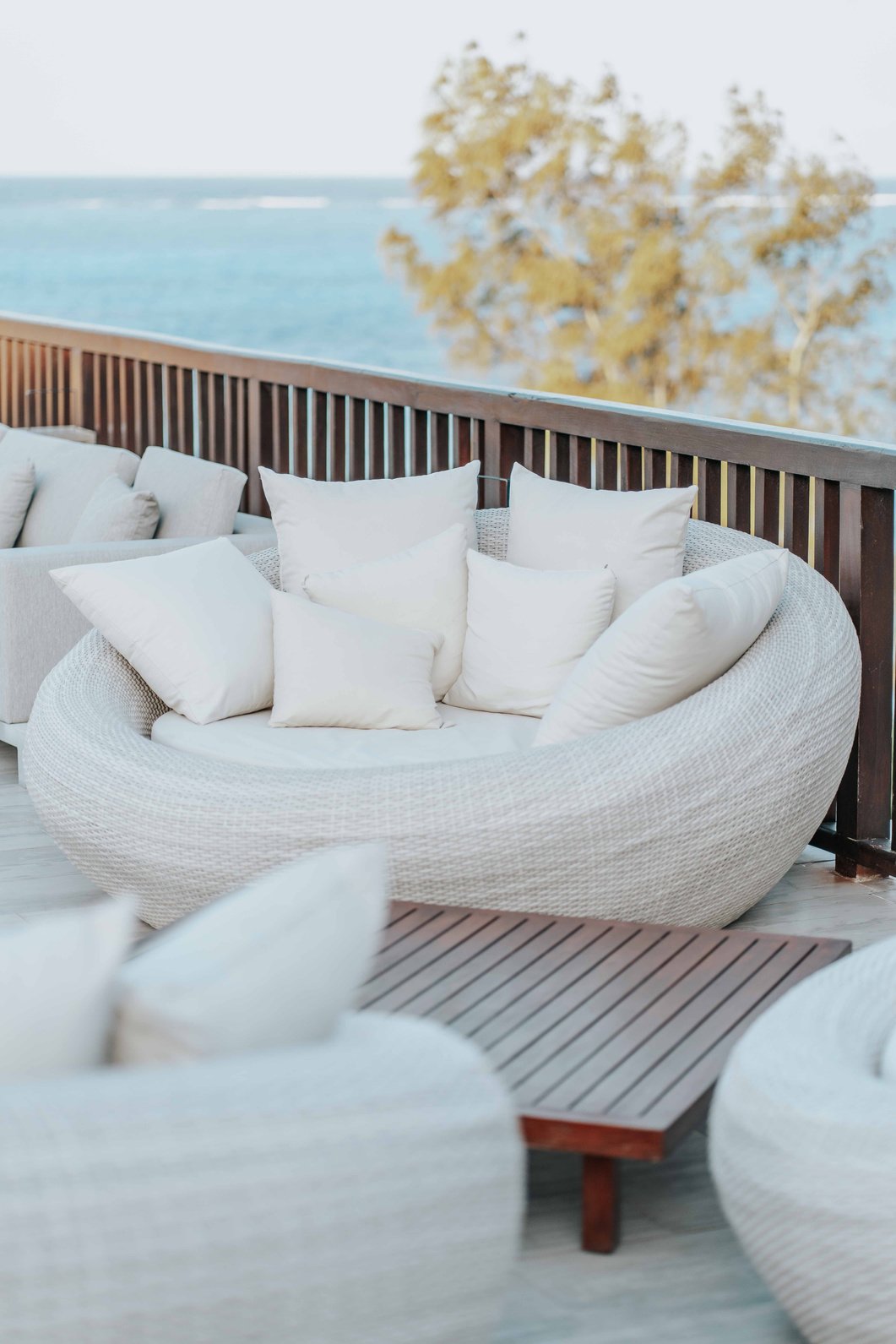 Sofa With Pillows on Terrace